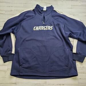 Chargers Reebok Authentic Sideline NFL AFC-WEST 1/4 Zip Sweatshirt Size 2XL